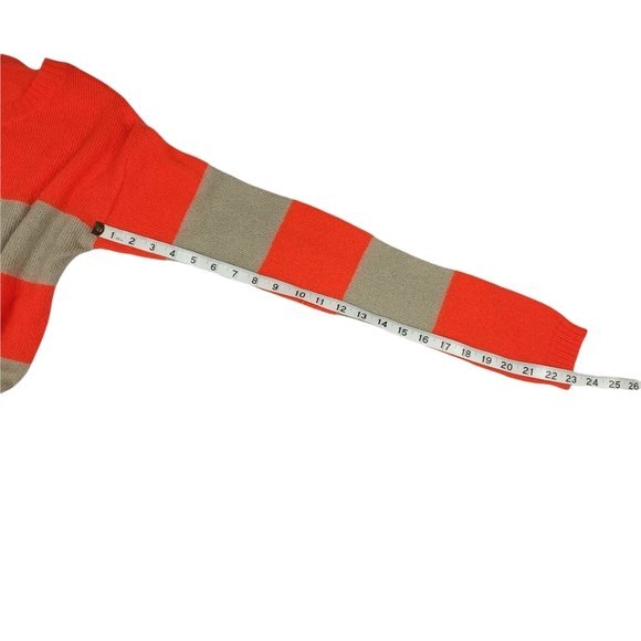 Garage Rugby Stripe Long Sleeve Sweater, Orange & Tan, Lg , Good Used Condition - Picture 3 of 13